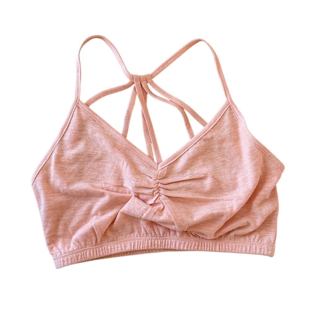 Miss Me Peach Pink Coral Orange Strappy Cage Back Bralette Small NWT Y2K